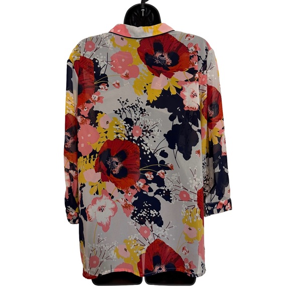 Floral Button-Up Blouse for Women’s - Picture 4 of 8